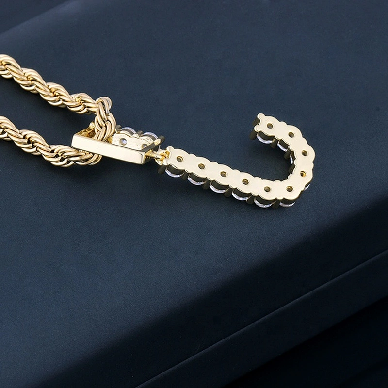 Missjewelry High Quality New Design Diamond Letters Pendant Necklace Hip Hop Mens
