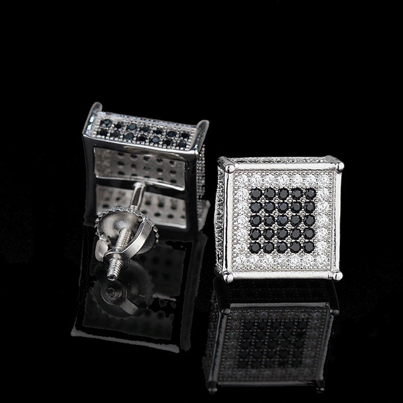 Fashion 925 sterling silver jewelry wholesale micro pave diamond earrings studs