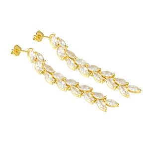 Miss Jewelry 925 Sterling Silver Beautiful CZ Stud Earrings