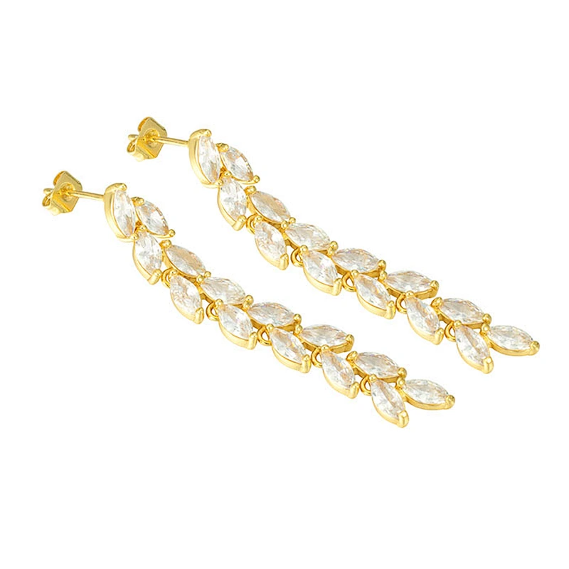 Miss Jewelry 925 Sterling Silver Beautiful CZ Stud Earrings