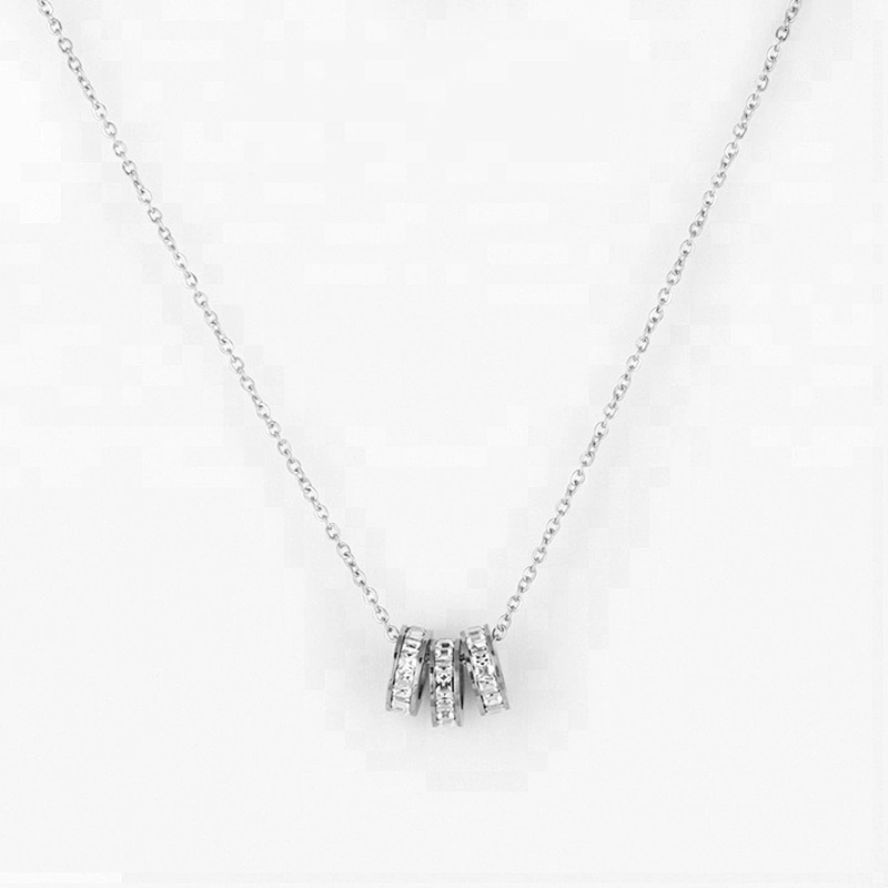 Miss Jewelry Cheap 10mm 316l Stainless Steel 10 Gram Gold CZ Necklace Designs for Women And Girls