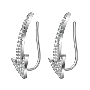 Miss Jewelry 925 Sterling Silver India Diamond Paved Earrings For Women