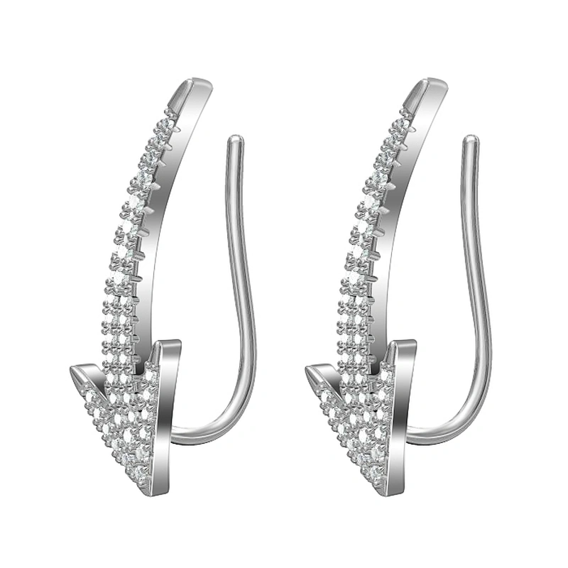 Miss Jewelry 925 Sterling Silver India Diamond Paved Earrings For Women