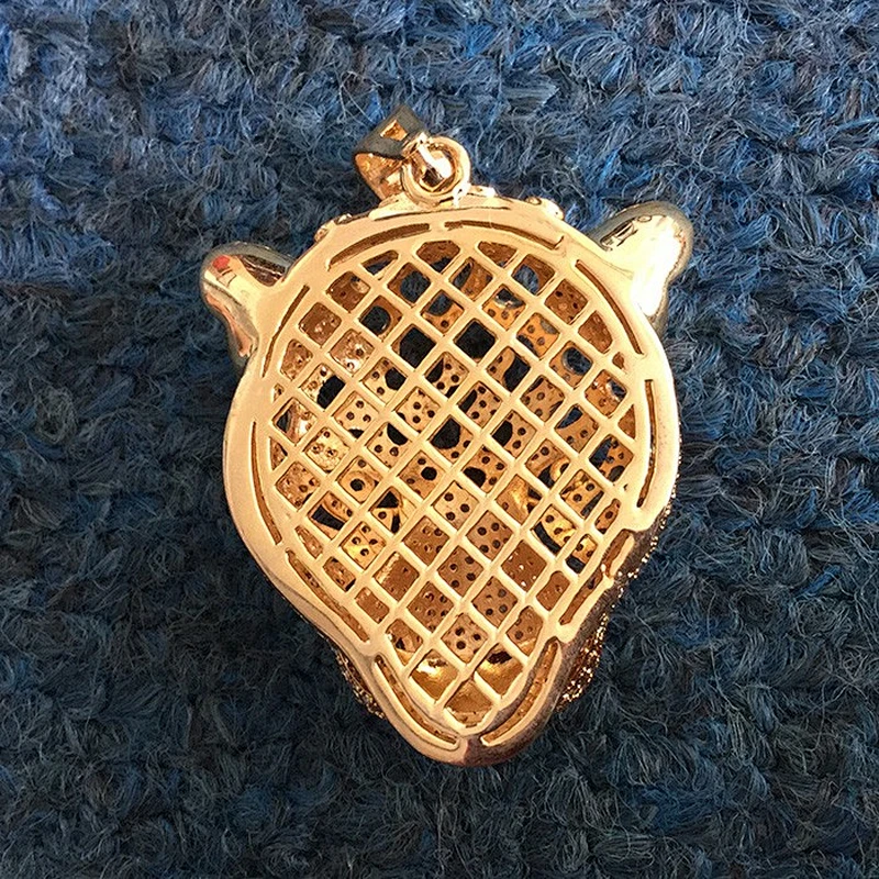Newest Hip Hop Leopard Head silver gold plated simple pendant design
