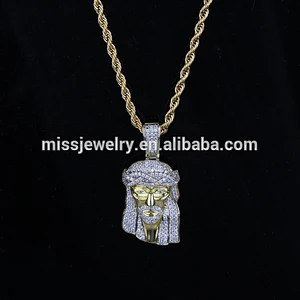 Hip hop pendant 925 sterling silver jesus pendant, PVD 18k gold plated jewelry