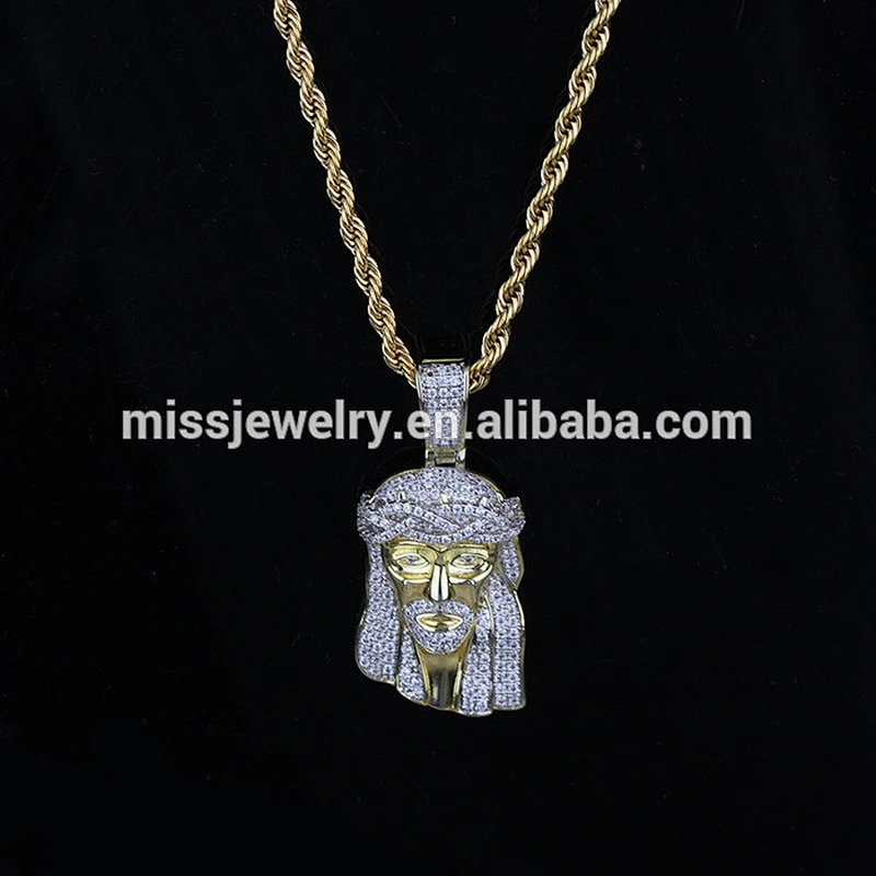 Hip hop pendant 925 sterling silver jesus pendant, PVD 18k gold plated jewelry
