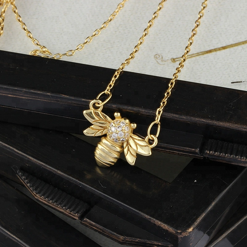 Miss Jewelry Cheap Women Charm 14k 18k Gold Plated Bee Necklace Jewelry