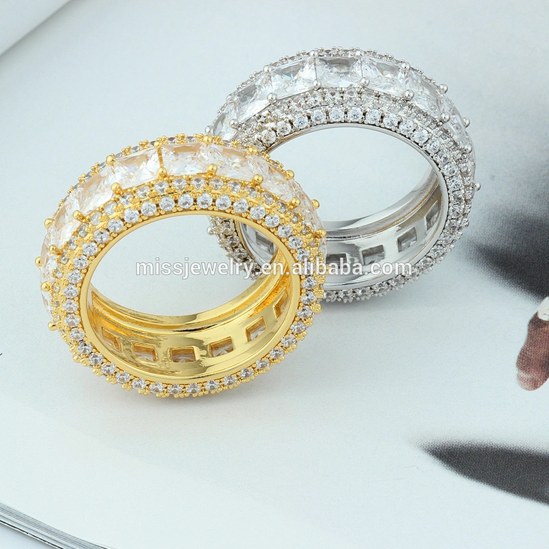 Missjewelry Fashion New Design Custom Made Pave Diamond Gold Hip Hop Ring Men 925 Sterling Silver