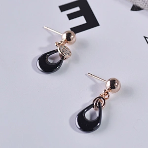 China jewelry wholesale CZ micro pave handmade pottery stud earring bridal jewelry