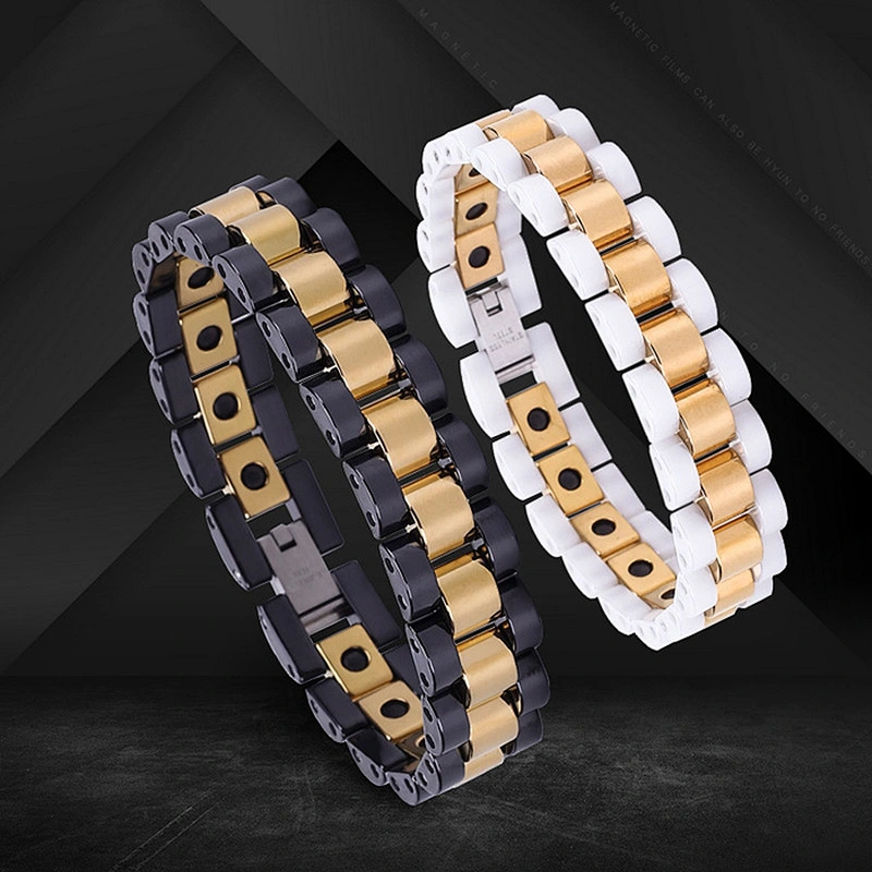 Hot Sale gold plated health benefit ceramic bracelet for men