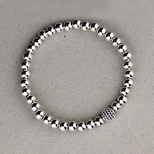 Missjewelry bead hand silver bracelets for men designs wholesale Men Bracelet Bead