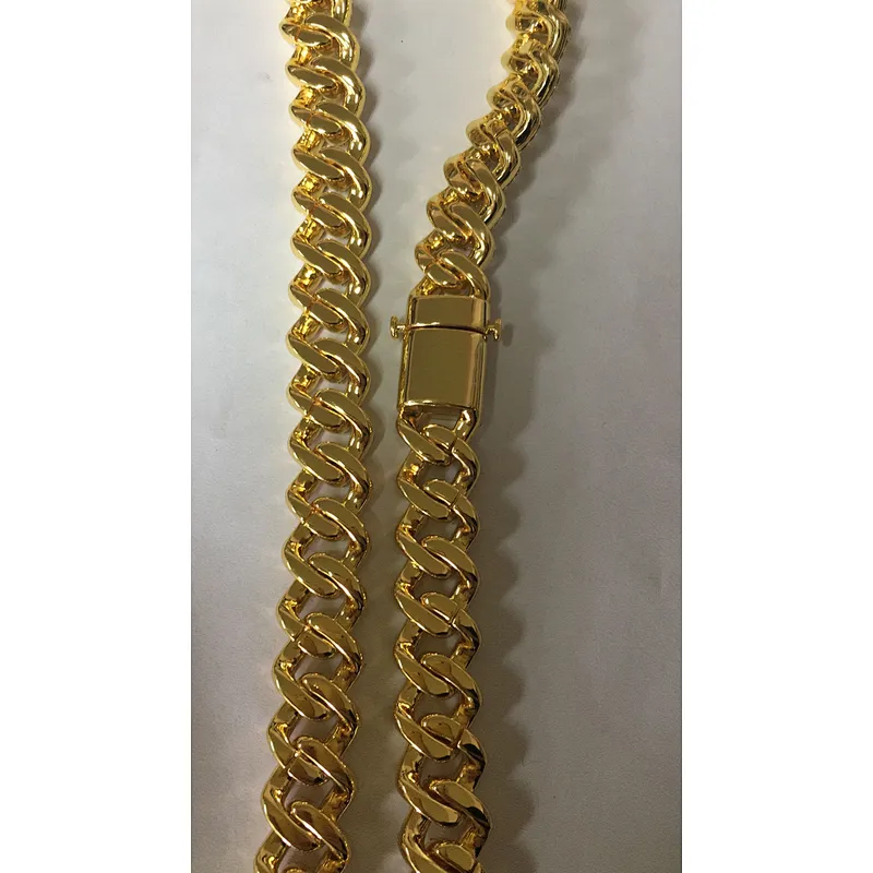 Missjewelry Micro Pave AAA CZ Iced Out 14k 18k Gold Cuban Link Chain