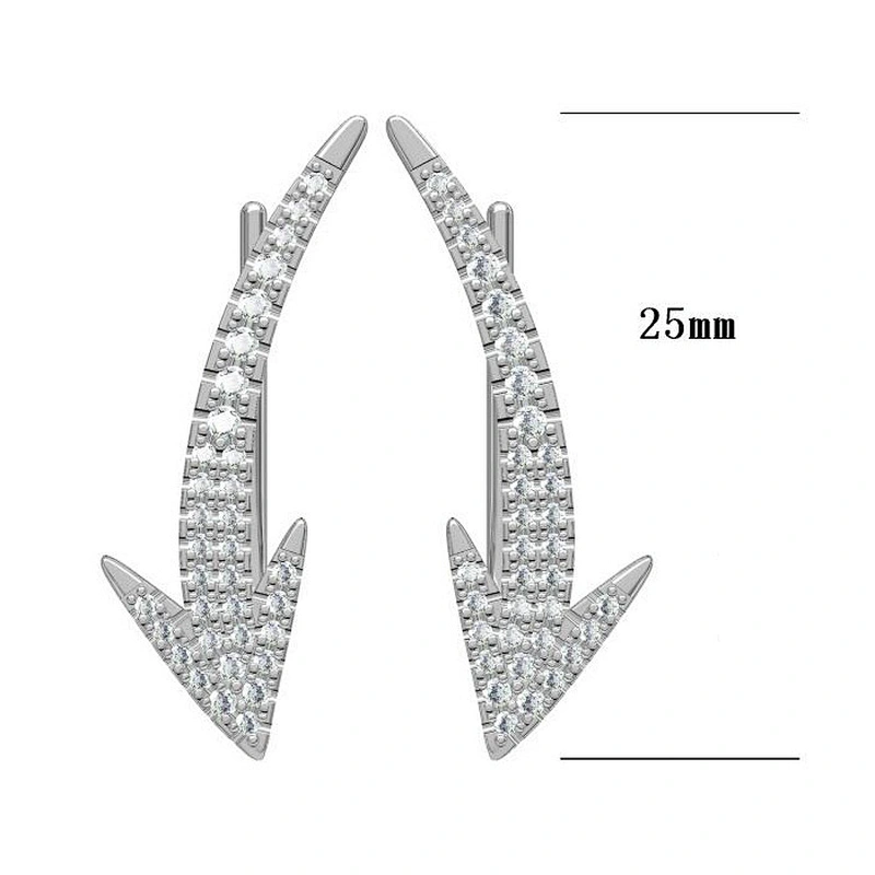 Miss Jewelry 925 Sterling Silver India Diamond Paved Earrings For Women