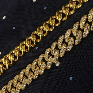 Missjewelry 8mm 18 inch  5a Diamond Pave White Sterling Silver Cuban Chain