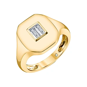 Miss Jewelry Women Jewelry Sterling Silver Baguette Diamond Pinky Ring