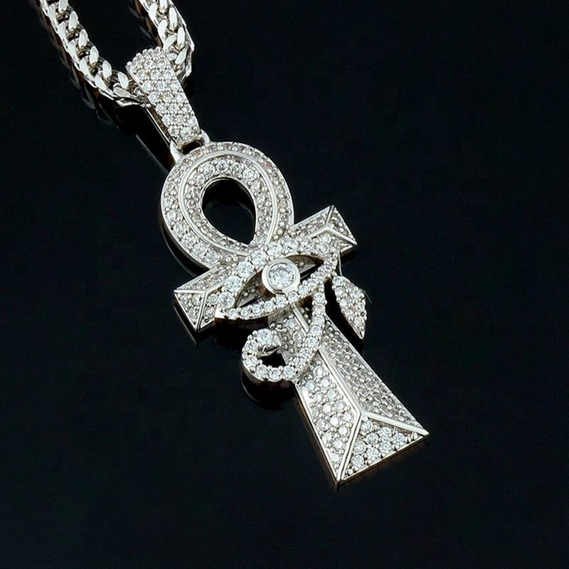 Miss Jewelry High Quality Cheap Fashion 14k Gold Eye Cross Pendant Necklace
