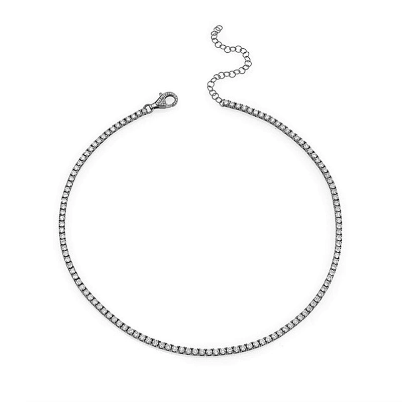 New arrival pave diamond tennis choker necklace