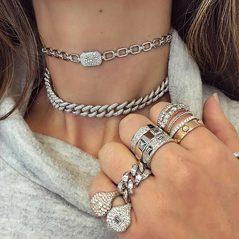Miss Jewelry Custom Cuban Link Choker Necklace Women