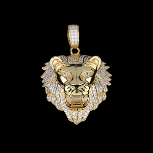 Missjewelry Fashion Necklace Design Hip Hop Pave Zircon Diamond Lion Head Gold Pendant