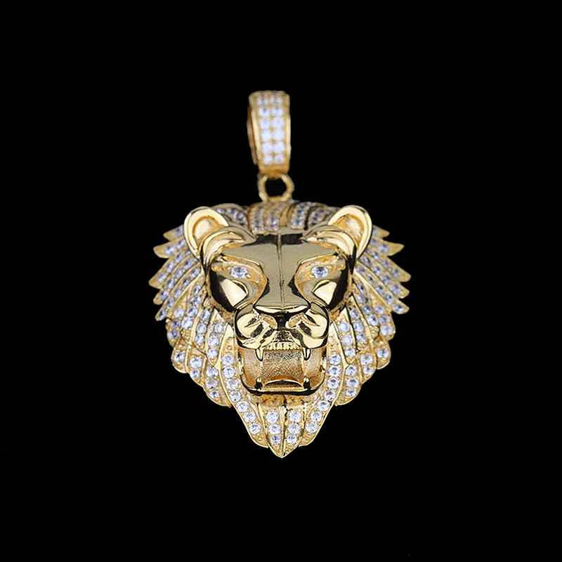 Missjewelry Fashion Necklace Design Hip Hop Pave Zircon Diamond Lion Head Gold Pendant