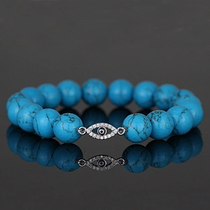 Zirconia Bead Bracelet Blue Stone Gemstone Custom