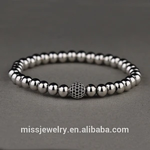 Missjewelry bead hand silver bracelets for men designs wholesale Men Bracelet Bead