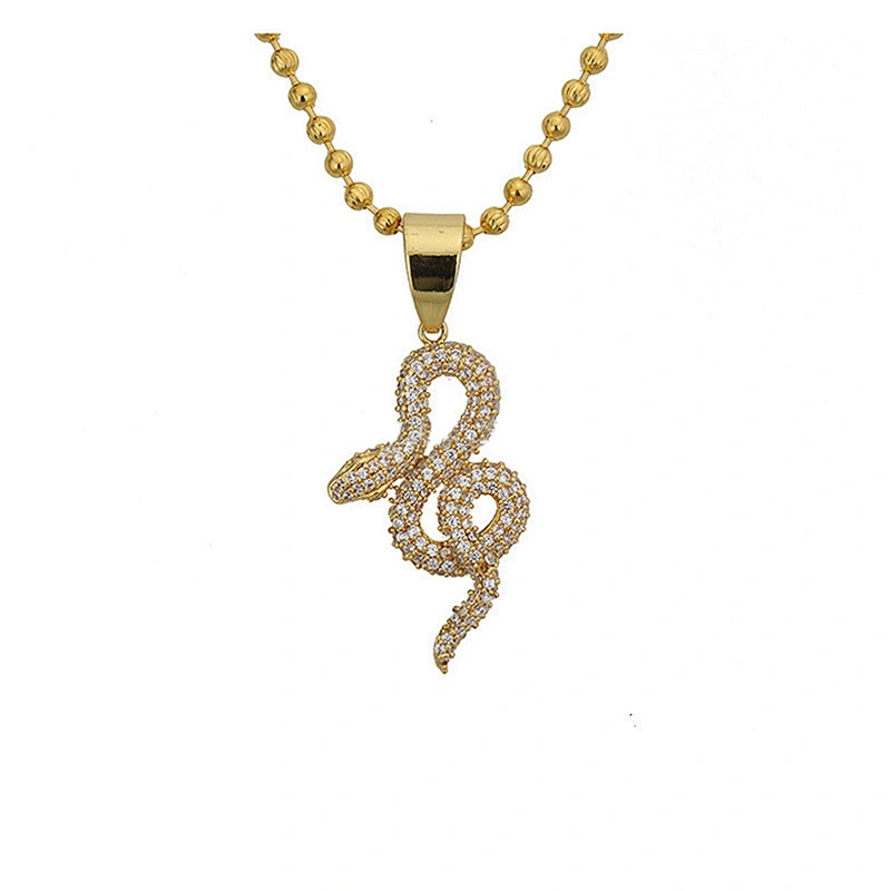 Missjewelry AAA CZ Micro Pave Iced Out Gecko Necklace Gold Jewelry
