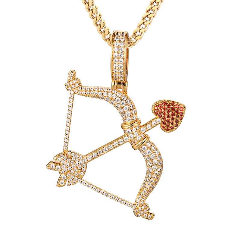 Missjewelry High Quality New Design Bow and Arrow Real Diamond Clasp Hip Hop Jewelry Pendant