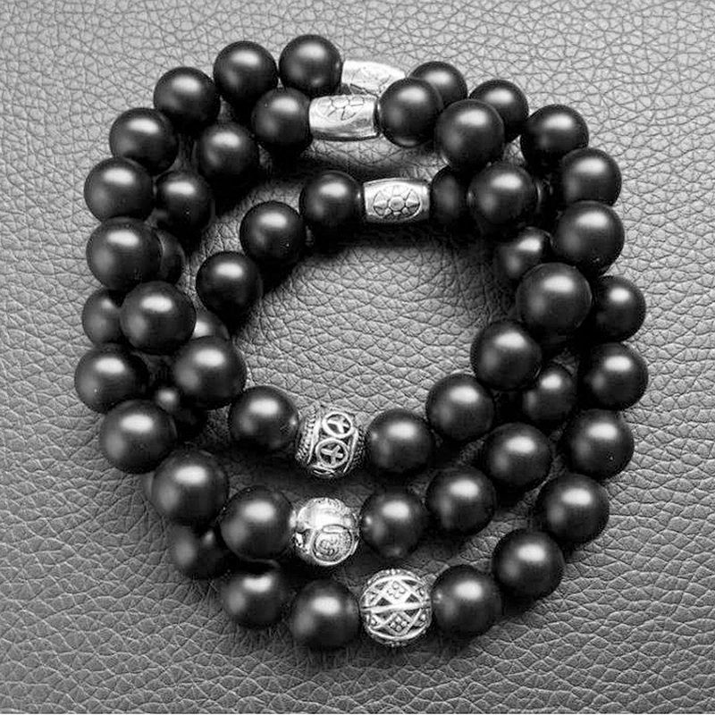 European Style Italian Matte Agate Bead Bracelet