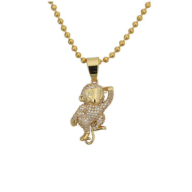 Missjewelry AAA CZ Micro Pave Iced Out Gecko Necklace Gold Jewelry