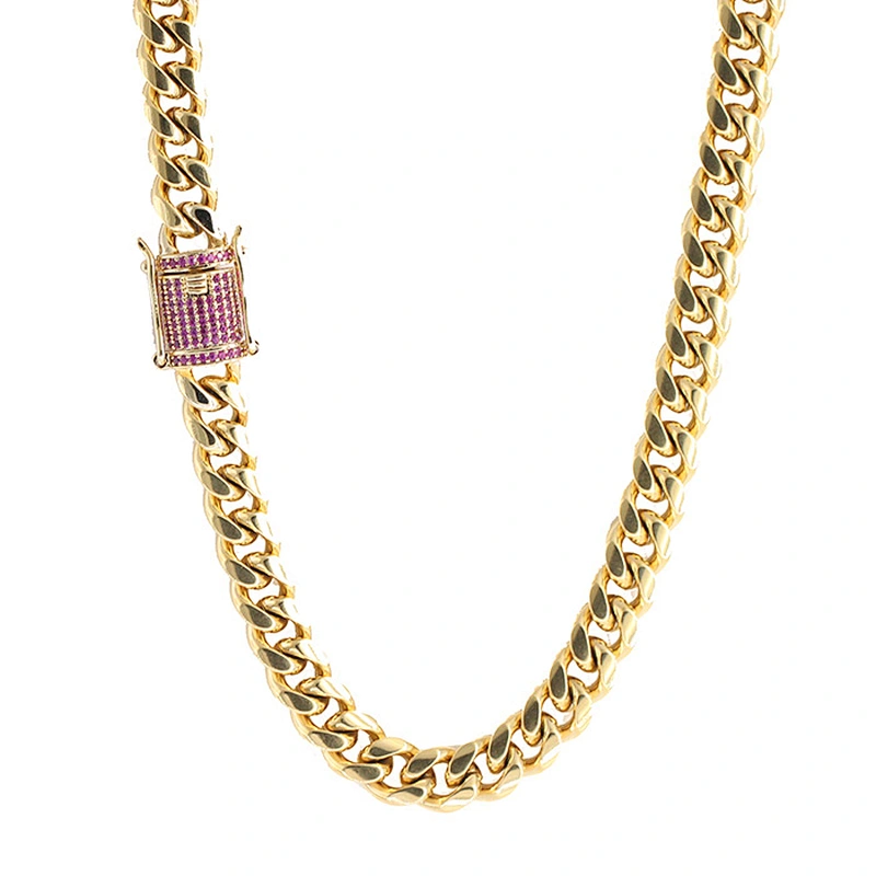 Guangzhou Miss Jewelry Supplier 8 Gram Gold Chain Designs Men With Colorful Clasp