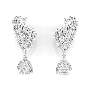 Miss Jewelry 925 Sterling Silver Jewelry Gold Plated CZ Diamond Stud Earrings