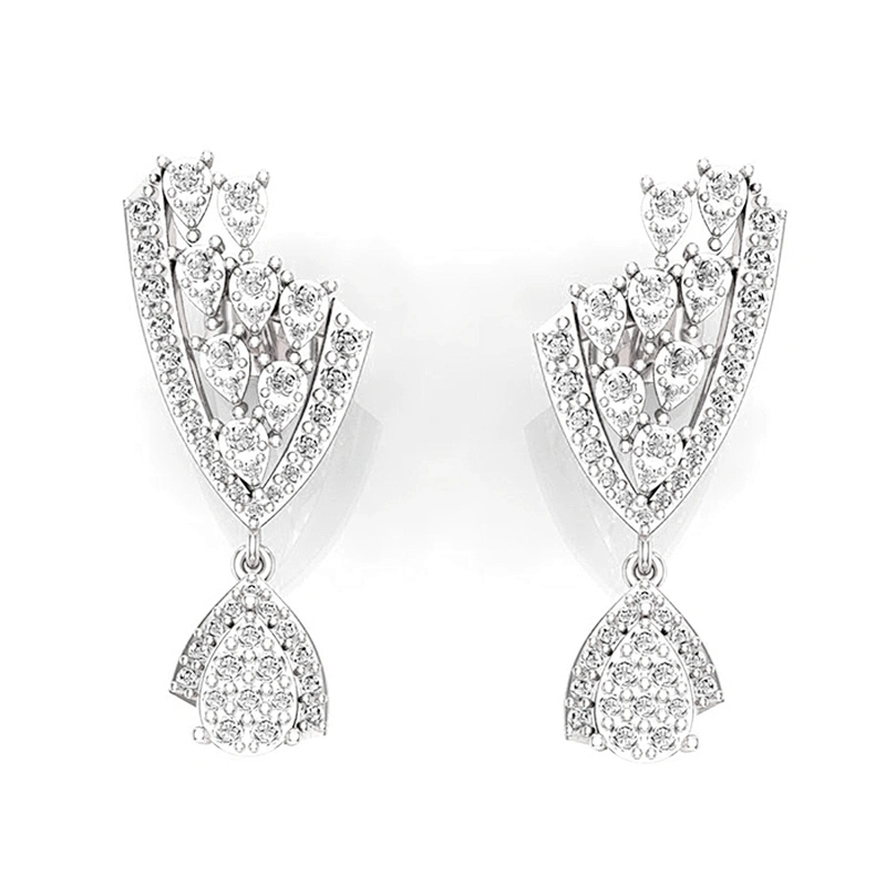 Miss Jewelry 925 Sterling Silver Jewelry Gold Plated CZ Diamond Stud Earrings