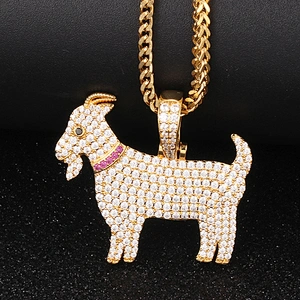 Wholesale Suppliers Pave Diamond Pendant Jewelry Plated Gold Men