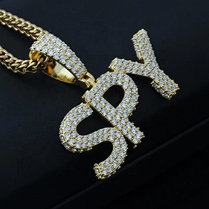 Missjewelry High Quality Cheap New Design Custom Name Pendant Hip Hop Diamond Clasp Gold Jewelry