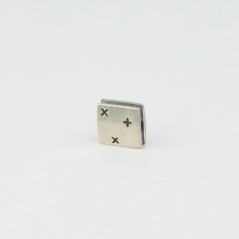 Custom Logo Engraved Metal Square Beads Stainless Steel