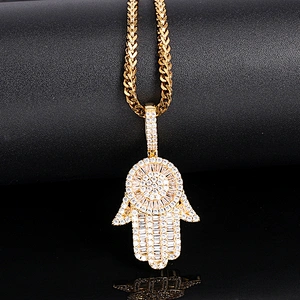 Men Gold Necklace With Customized Ice Pendant