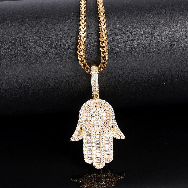 Men Gold Necklace With Customized Ice Pendant