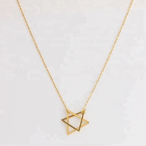 Miss Jewelry Women's Personalized Gold Plated Line Star Necklace Sterling Silver 925