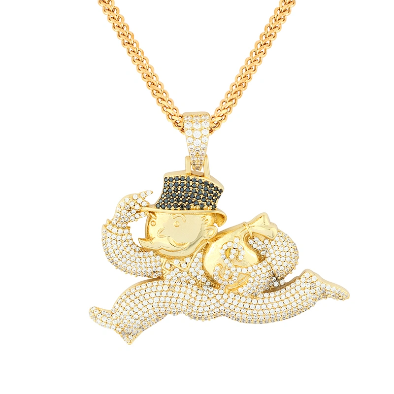 Missjewelry New Fashion Running Men Made In Brass Or Silver Ice Out Hip Hop Pendant