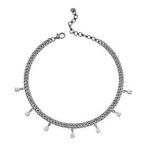 7 Pear drop link necklace women brass cuban link choker