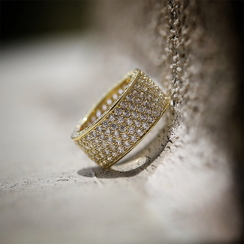 18K Gold Plated 925 Sterling Silver Women Ring CZ Pave