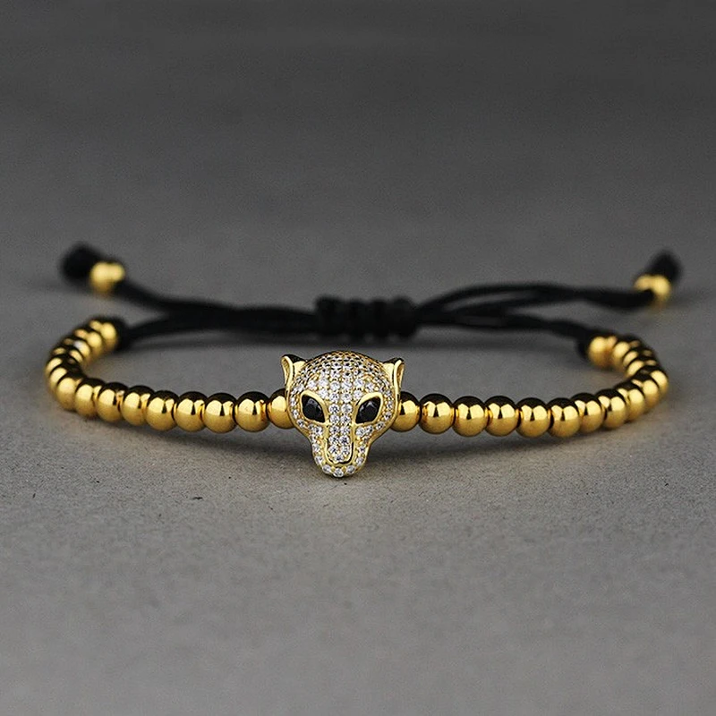 Miss Jewelry Solid gold Cheetah head bracelet tanishq gold bracelet designs