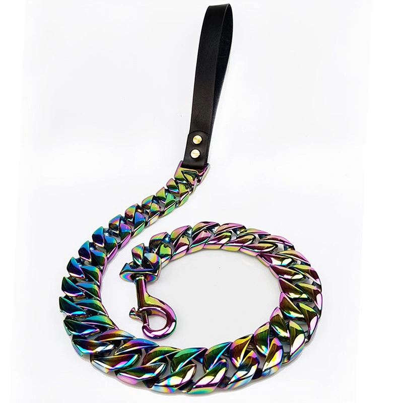 Stainless Steel Big Heavy Fancy Pet Dog Chain Gold Collar