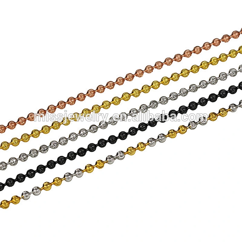 Miss Jewelry 925 Sterling Silver Fashion Ball Chain Necklaces Jewelry