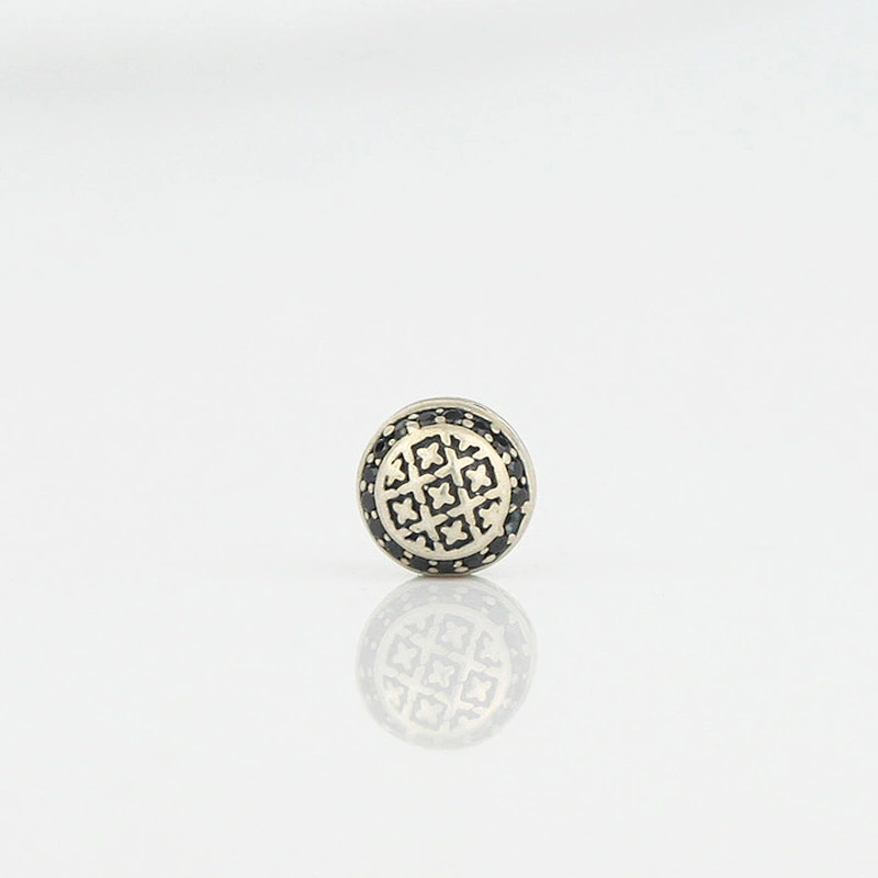 Custom 925 Sterling Silver Round Bracelet Beads, Custom Logo Beads MJCC046