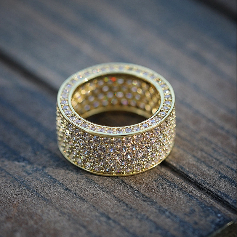 18K Gold Plated 925 Sterling Silver Women Ring CZ Pave