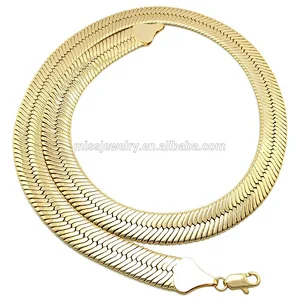 Missjewelry 18K GOLD PLATED HIP HOP HERRINGBONE CHAIN NECKLACE