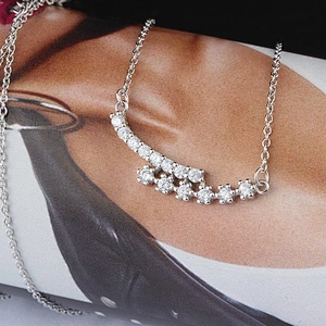 Miss Jewelry Fashion Style CZ Drop 925 Sterling Silver Necklace