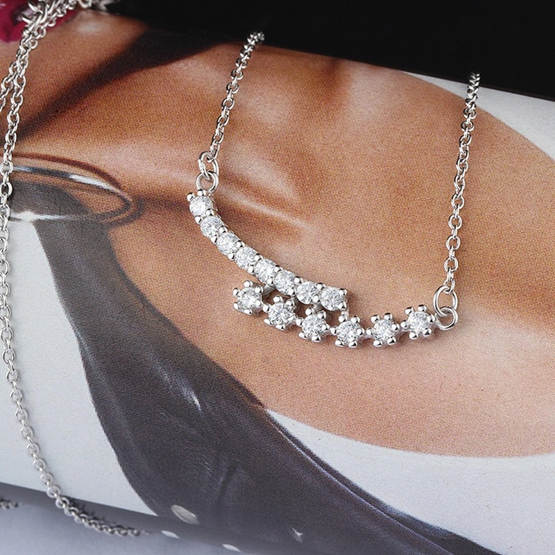 Miss Jewelry Fashion Style CZ Drop 925 Sterling Silver Necklace